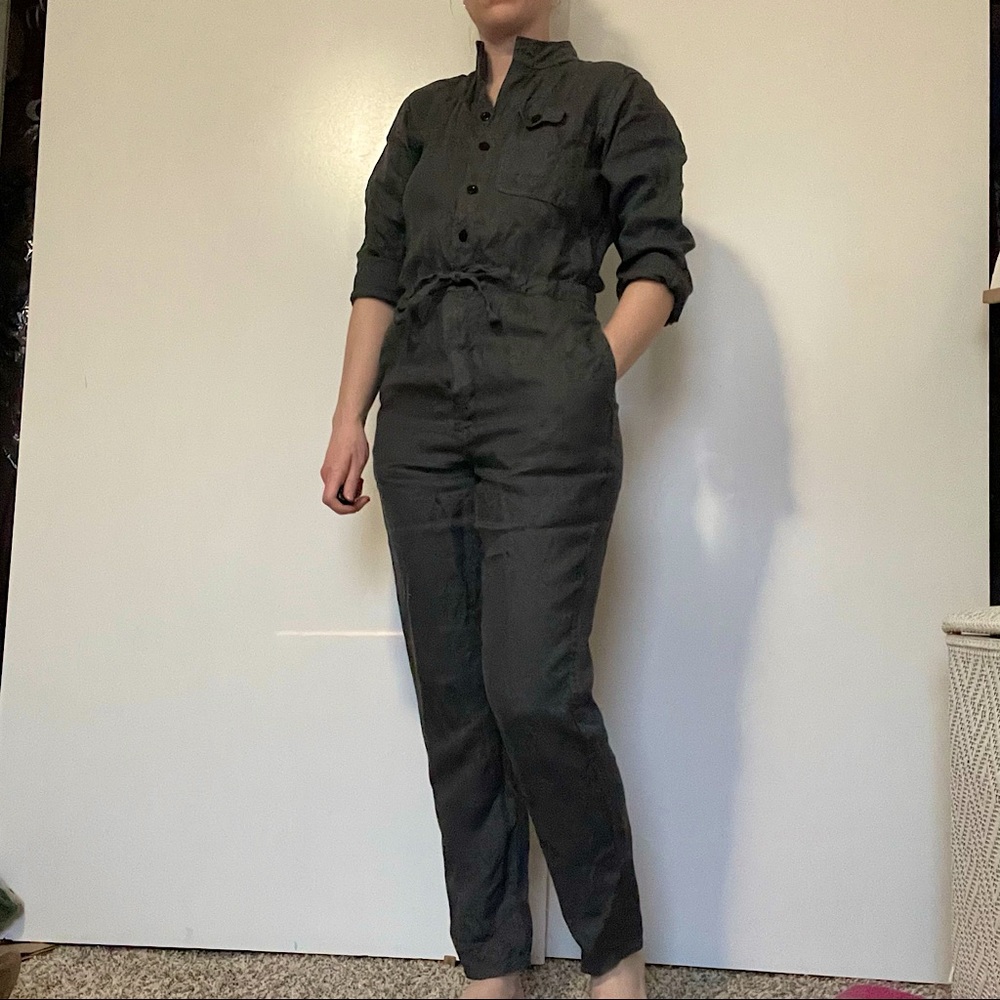 Dark Grey Alex Mill Linen Jumpsuit